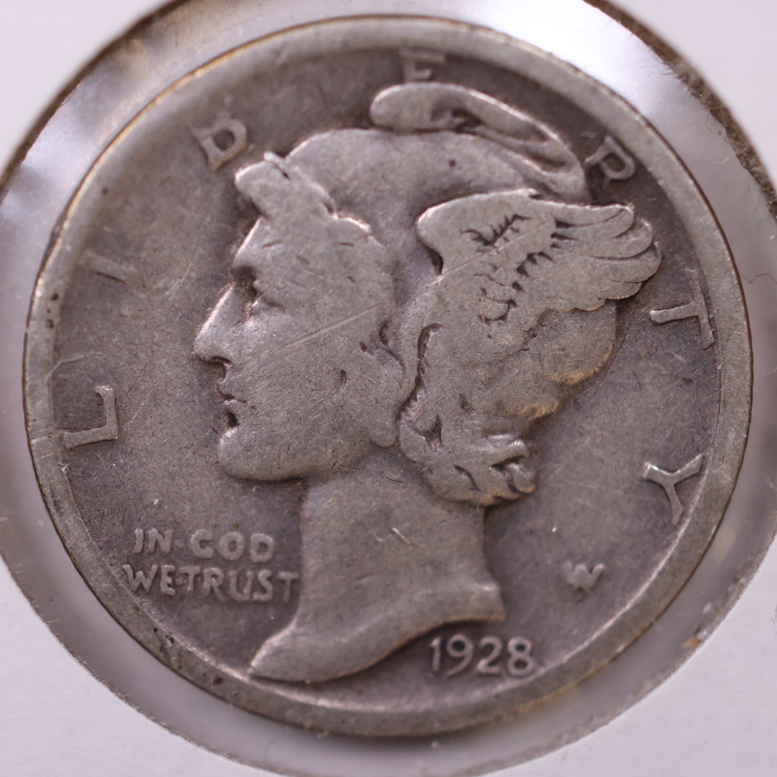 1928-D Mercury Silver Dime, Very Good Circulated Coin. Store Sale #DE0930