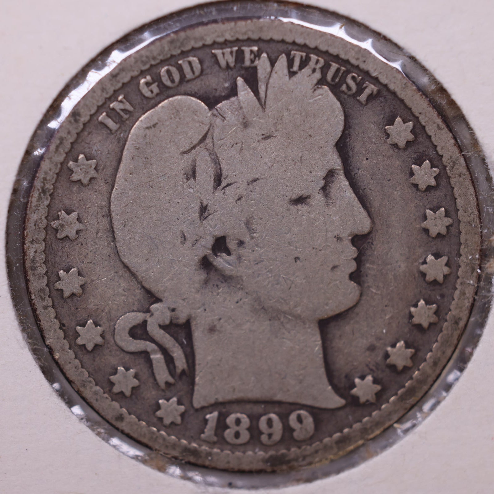 1899 Barber Silver Quarter, Good Circulated Collectible Coin, Store #QR1329