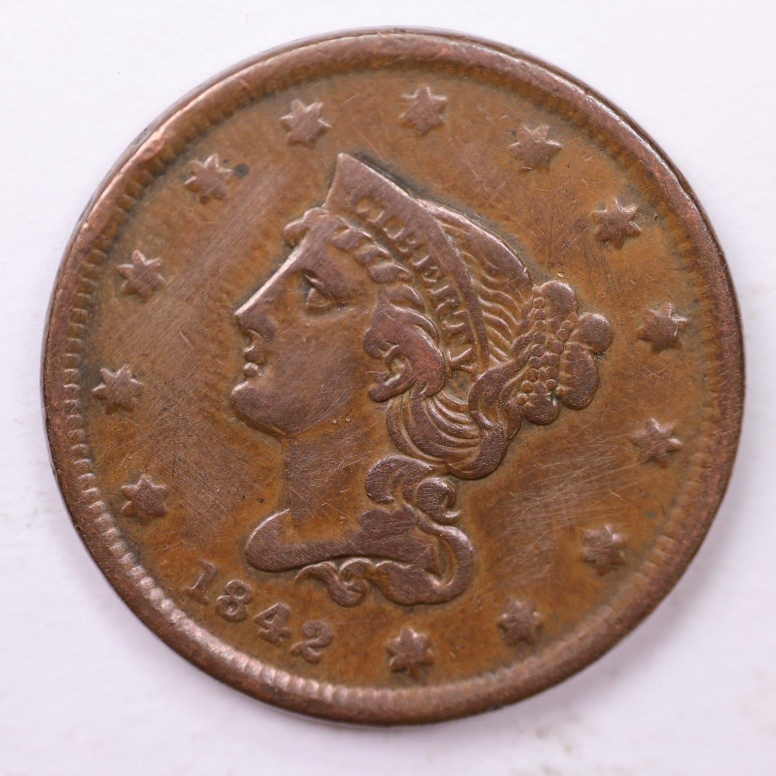 1842 Large Cent., Affordable Circulated Coin Store Sale #35420