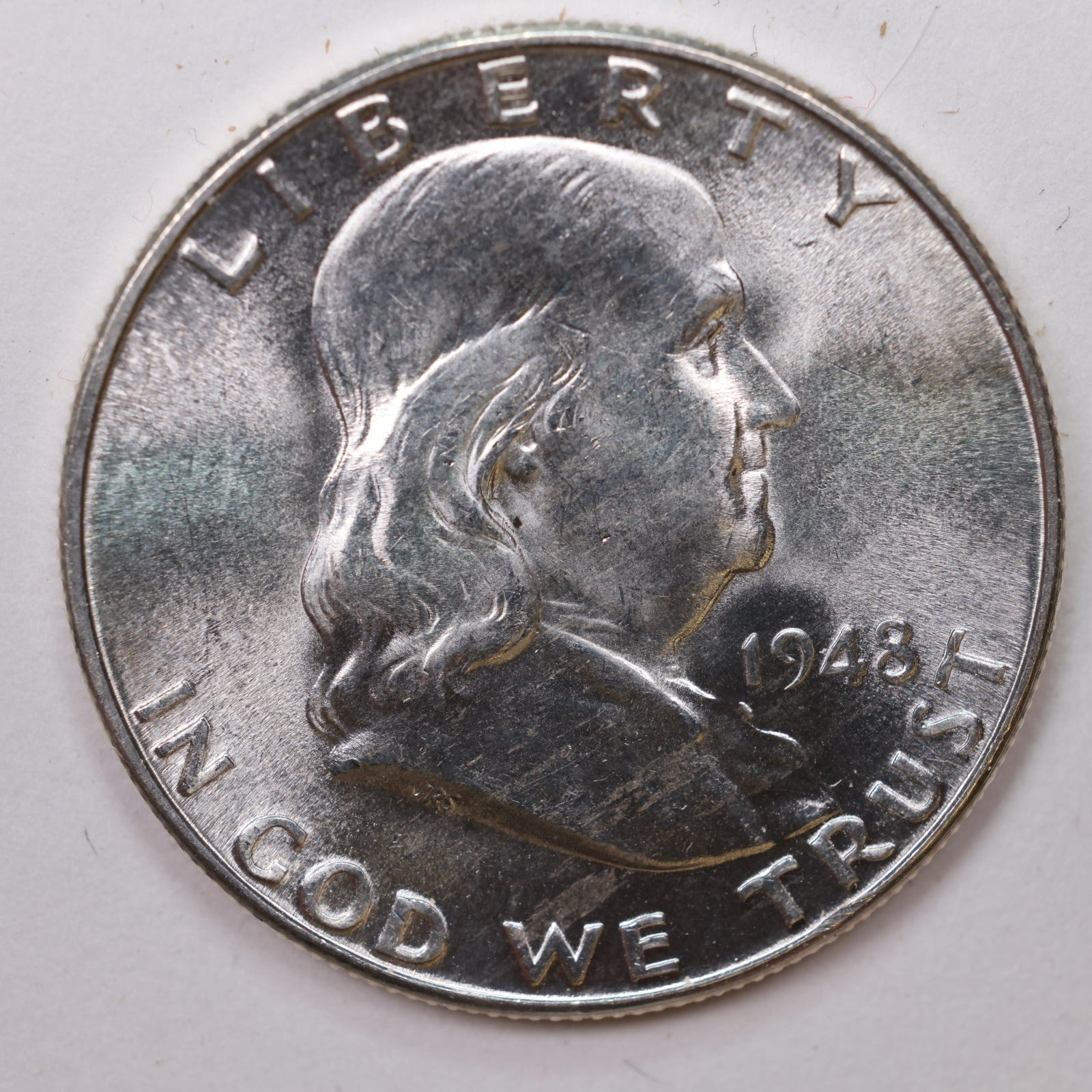 1948-D Franklin Half Dollar, Mint State Uncirculated Coin, Store #HR1350.