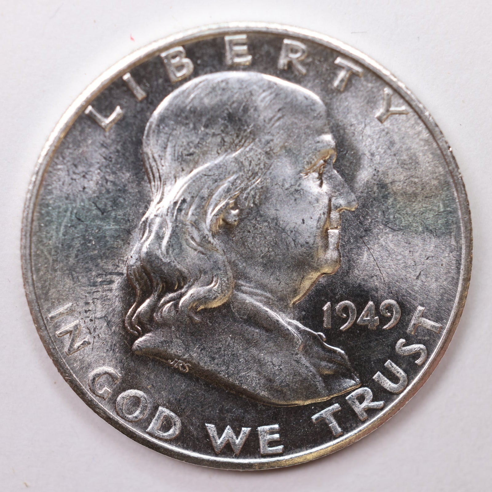 1949-S Franklin Half Dollar, Mint State Uncirculated Coin, Store #HR1352.