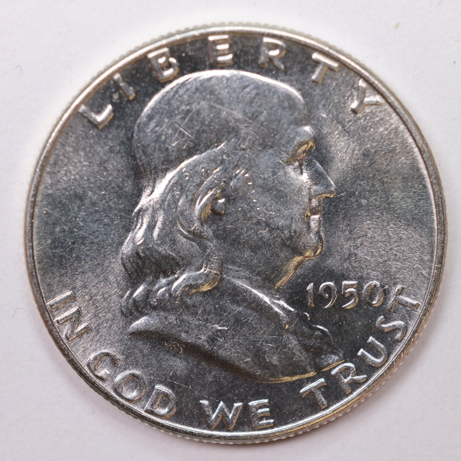 1950 Franklin Half Dollar, Mint State Uncirculated Coin, Store #HR1355