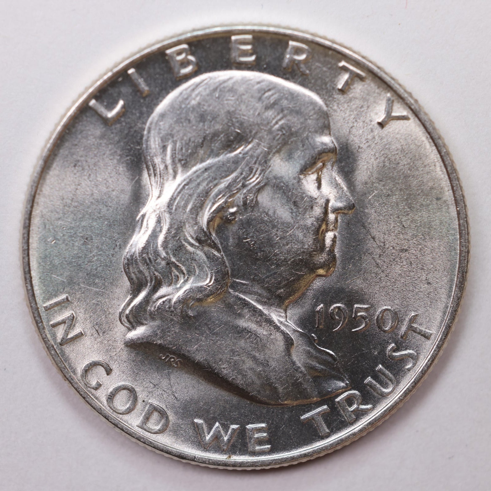 1950-D Franklin Half Dollar, Mint State Uncirculated Coin, Store #HR1356.