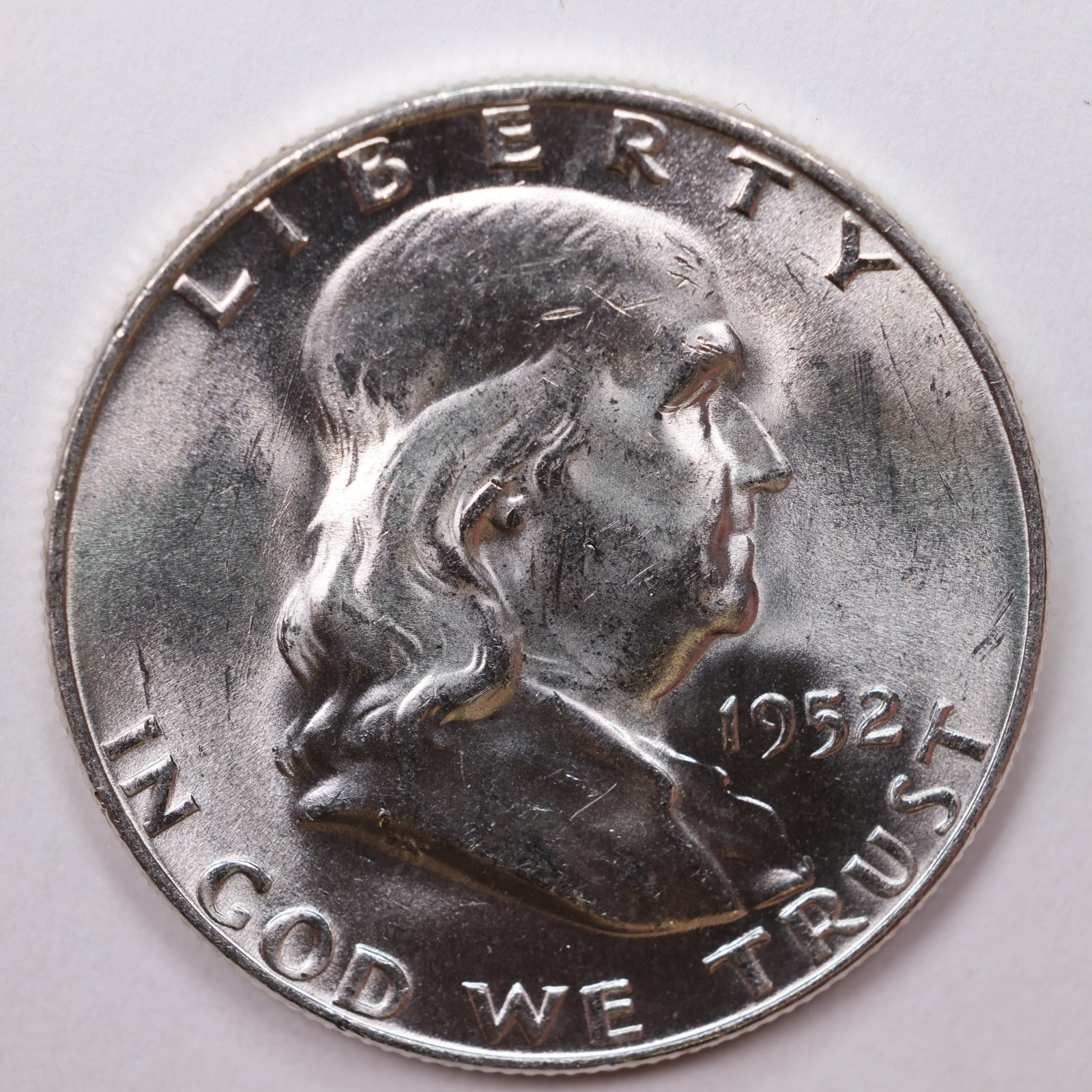 1952-D Franklin Half Dollar, Mint State Uncirculated Coin, Store #HR1360.