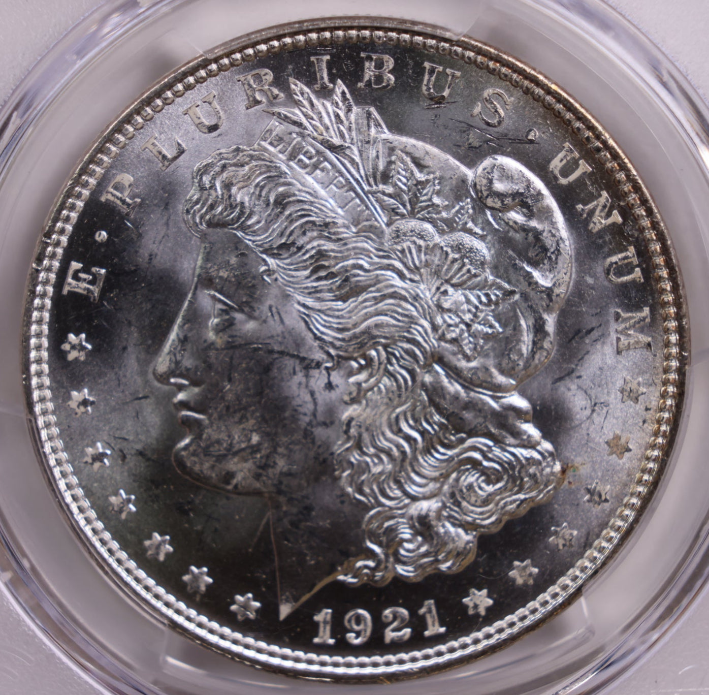1921-D Morgan Silver Dollar., PCGS MS-63., Uncirculated, Store #GDR0131.
