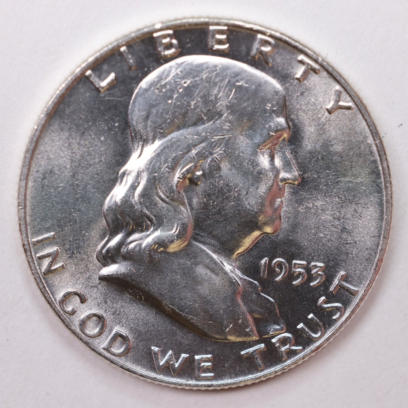 1953-D Franklin Half Dollar, Mint State Uncirculated Coin, Store #HR1364