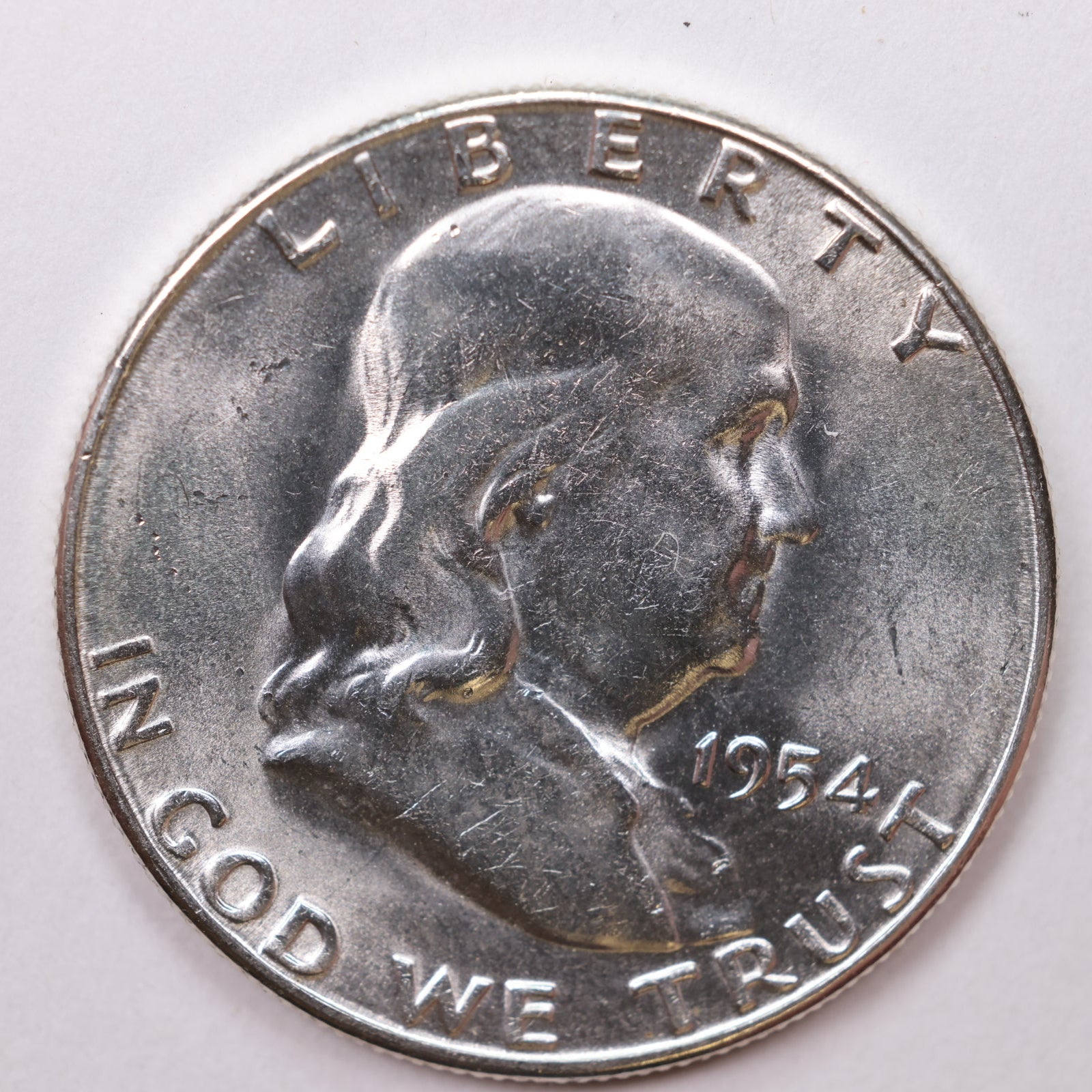 1954-S Franklin Half Dollar, Mint State Uncirculated Coin, Store #HR1366.