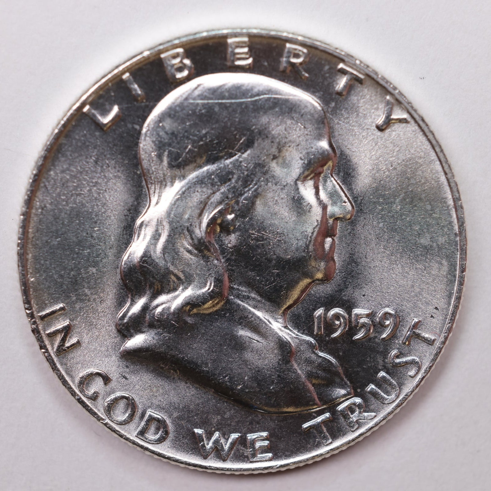 1959 Franklin Half Dollar, Mint State Uncirculated Coin, Store #HR1374.
