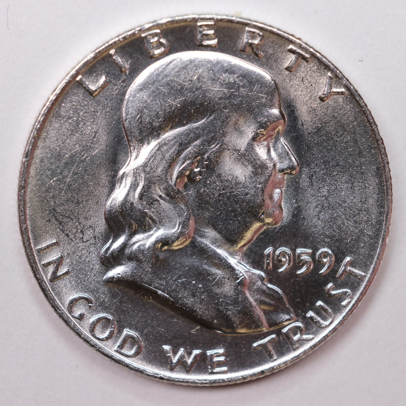 1959-D Franklin Half Dollar, Mint State Uncirculated Coin, Store #HR1375