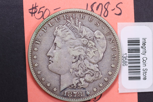 1878-S Morgan Silver Dollar, Affordable Circulated Coin, Store #13586