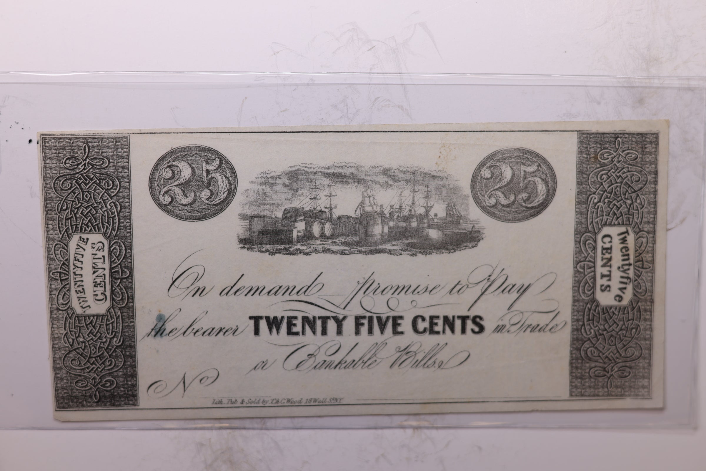 18__ 25 Cent., 'Remainders'., Obsolete Currency., Generic Script., Store #2073