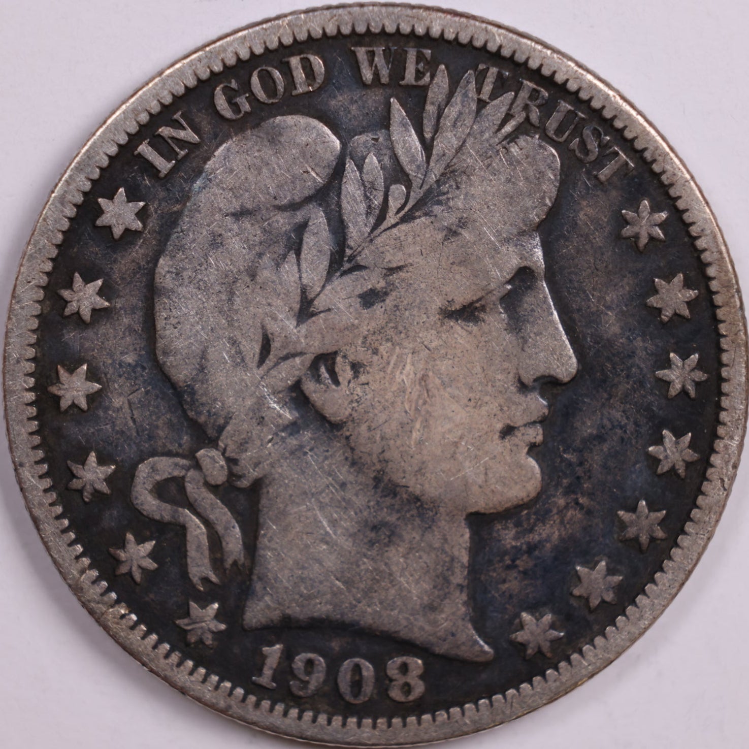 1908-O Barber Half Dollar, Fine Circulated Coin, Store #HR0552