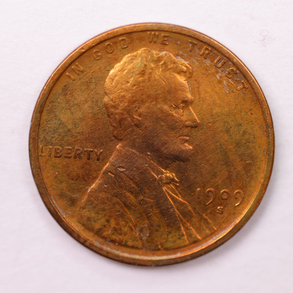 1909-S Lincoln Wheat Cents., VF Cleaned., Store #18660