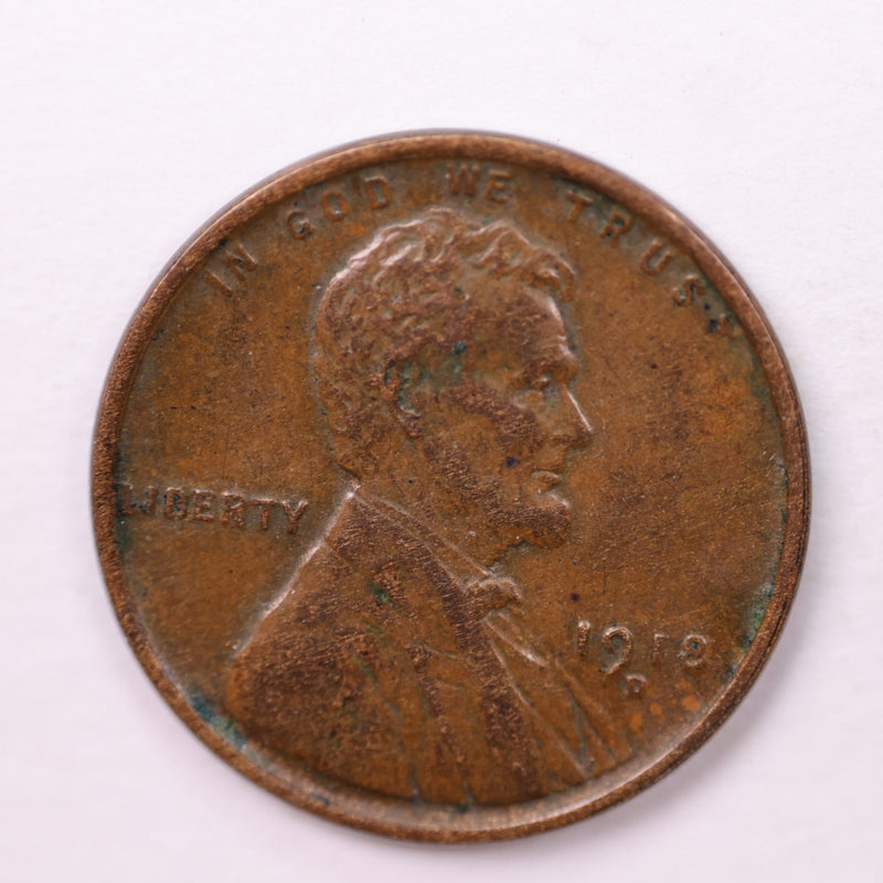 1918-D Lincoln Wheat Cents., Extra Fine., Store