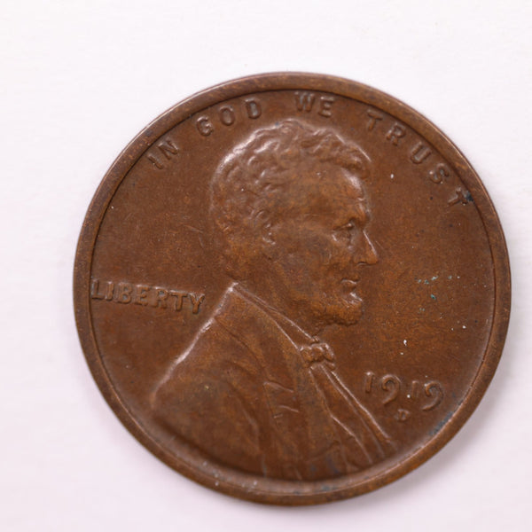 1919-D Lincoln Wheat Cents., Extra Fine., Store #18688