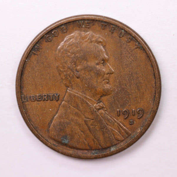 1919-S Lincoln Wheat Cents., Extra Fine., Store #18689