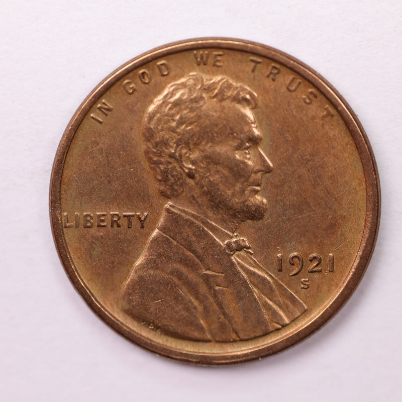 1921-S Lincoln Wheat Cents., Extra Fine., Store