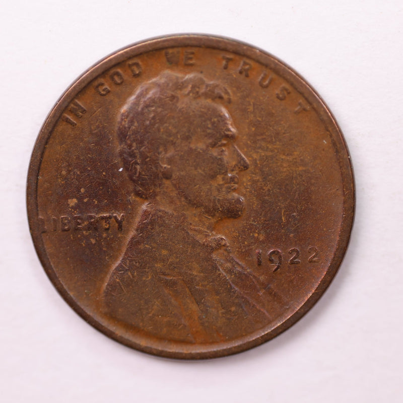 1922-D Lincoln Wheat Cents., (No D, Weak Rev)., Extra Fine., Store