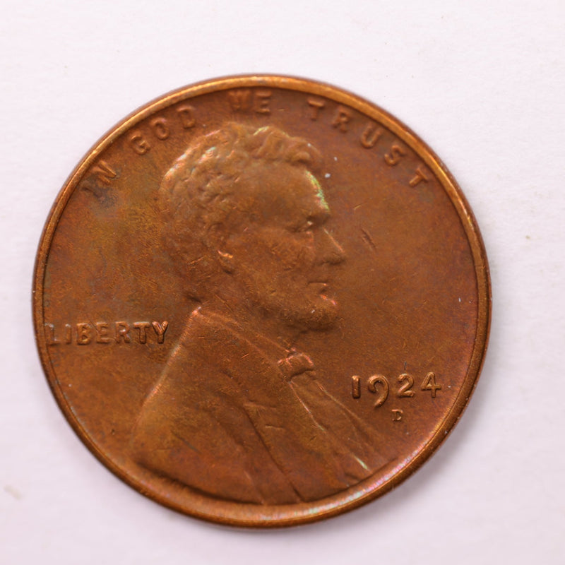1924-D Lincoln Wheat Cents., Extra Fine., Store