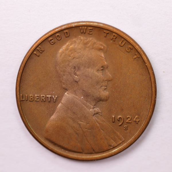 1924-S Lincoln Wheat Cents., Extra Fine., Store #18701