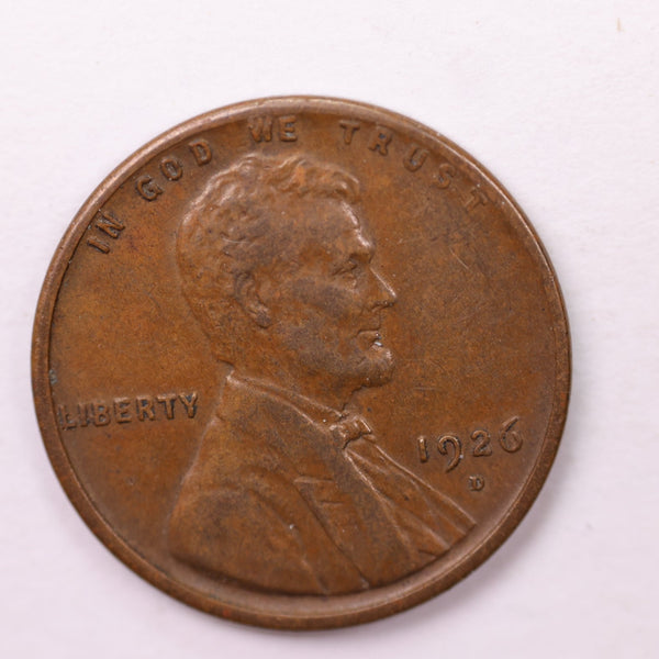 1926-D Lincoln Wheat Cents., Extra Fine., Store #18706
