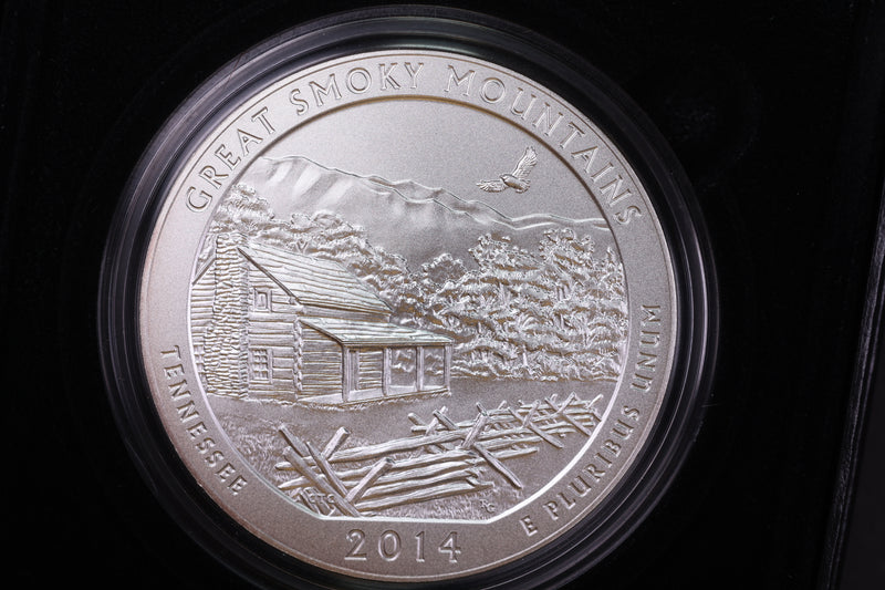 2014-P Great Smoky Mountain, 5 OZT Silver National Park Quarter. Store