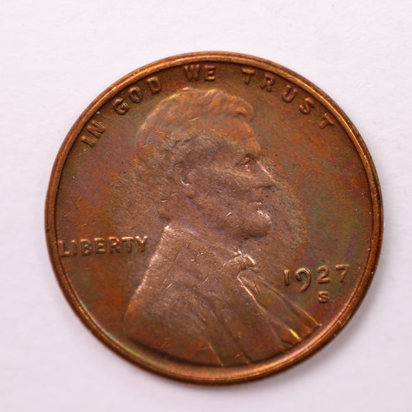 1927-S Lincoln Wheat Cents., Extra Fine., Store #18711