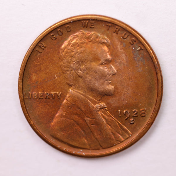 1928-S Lincoln Wheat Cents., Extra Fine., Store #18714