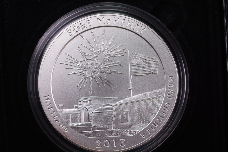 2013-P America The Beautiful, Five Ounce Silver Uncirculated Coin. Fort McHenry National Monument.