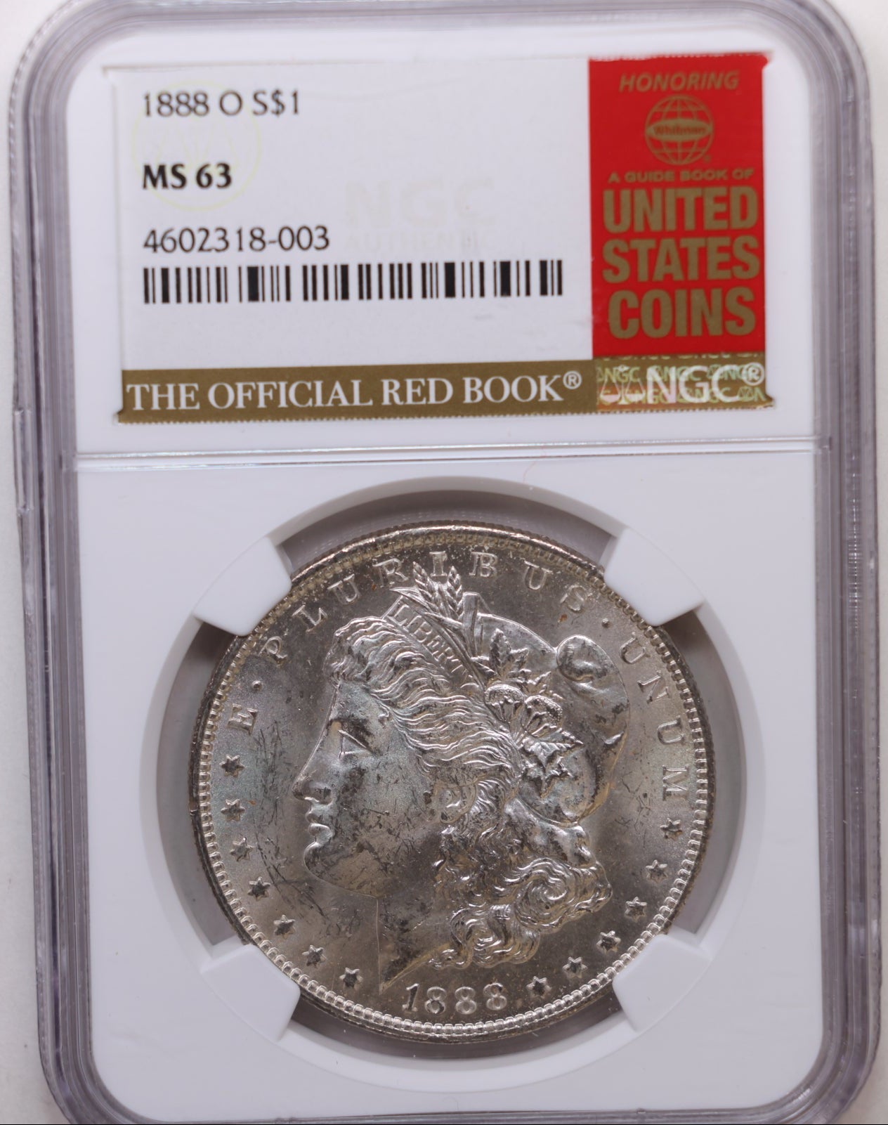 1888-O Morgan Silver Dollar, NGC Certified and Graded MS-63, Store SALE #GDR0358.