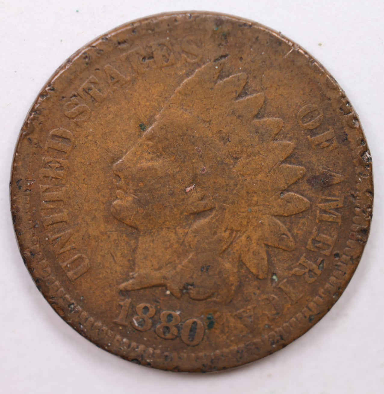 1880 Indian Head Cent, Good Plus Circulated, Affordable Coin, Store #CT1203.