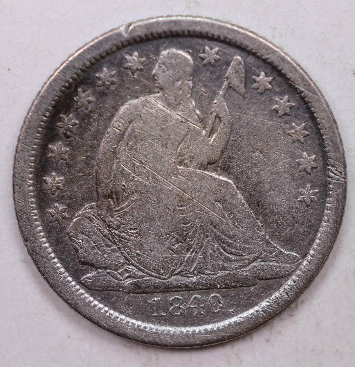 1840-O Seated Liberty Dime, 'No Drape', Very Good Circulated Coin, Store #DE0840