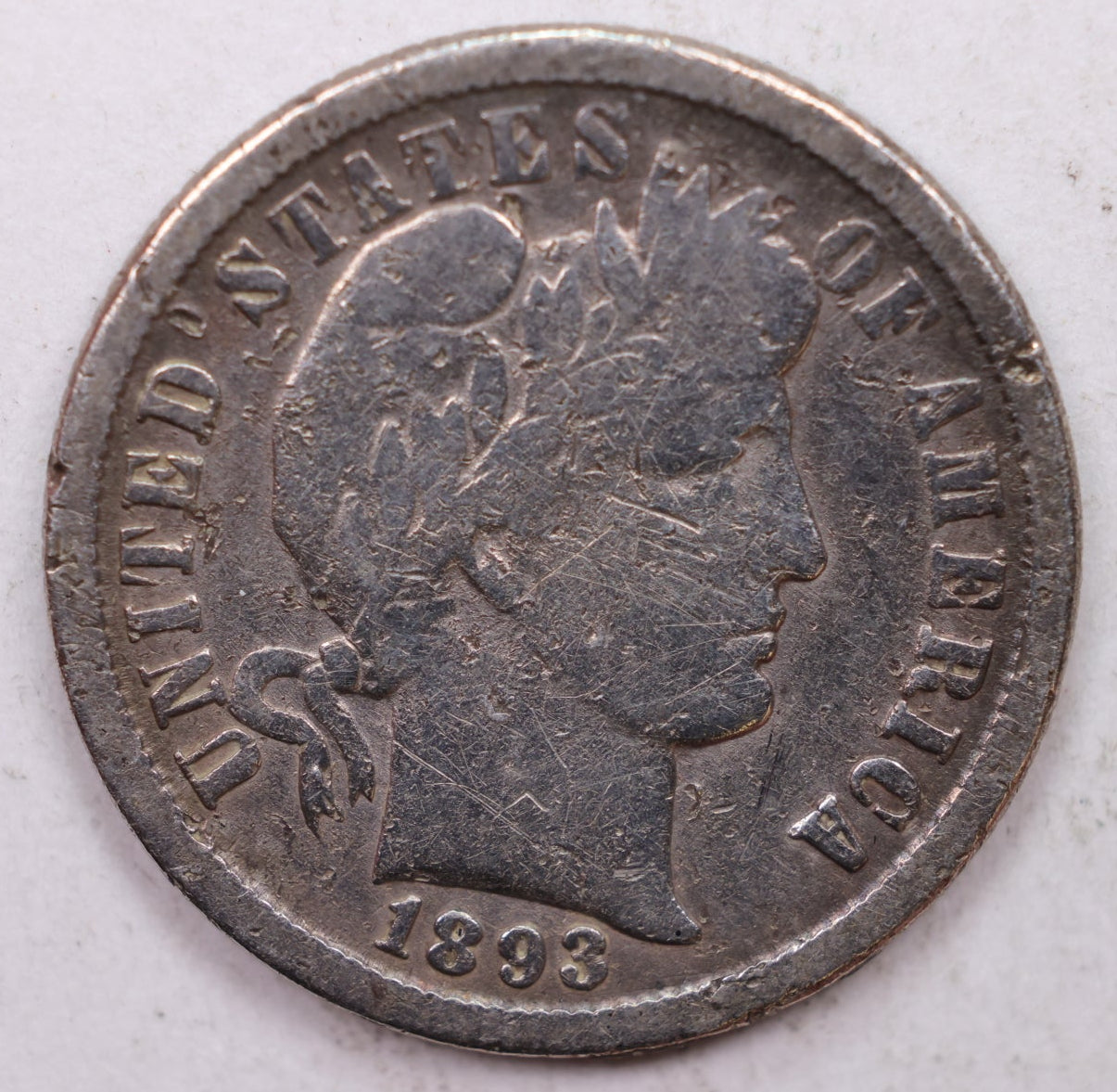 1893-O Barber Silver Dime., Very Good Circulated Coin, Store Sale #DE0844