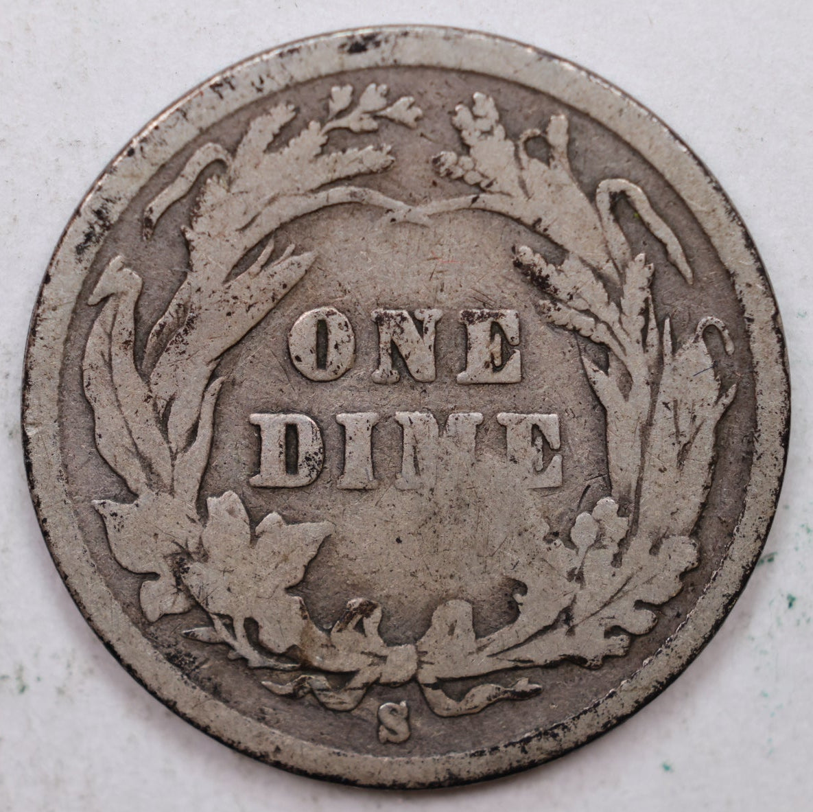1895-S Barber Silver Dime., Good Circulated Coin, Store Sale #DE0845.