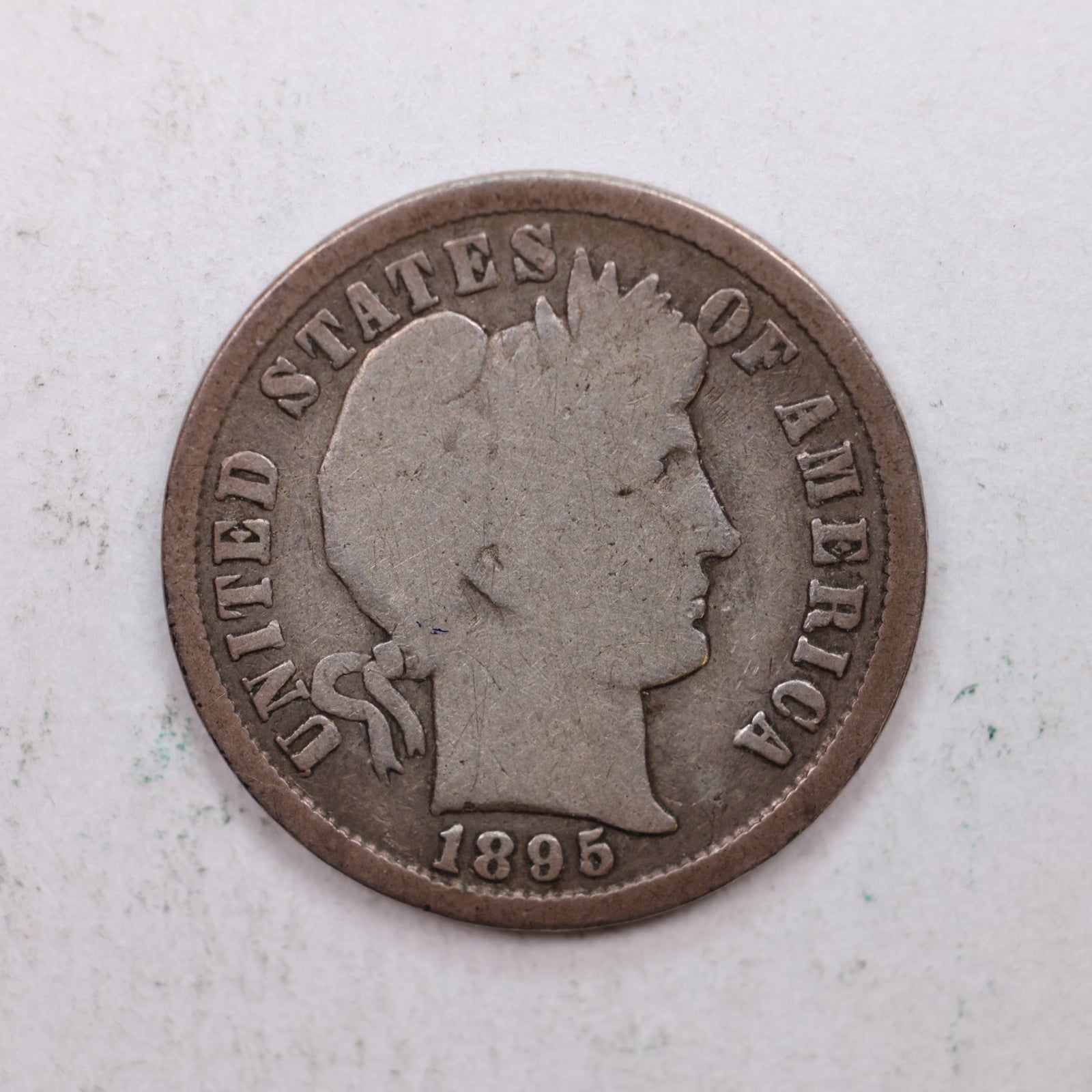 1895-S Barber Silver Dime., Good Circulated Coin, Store Sale #DE0846.