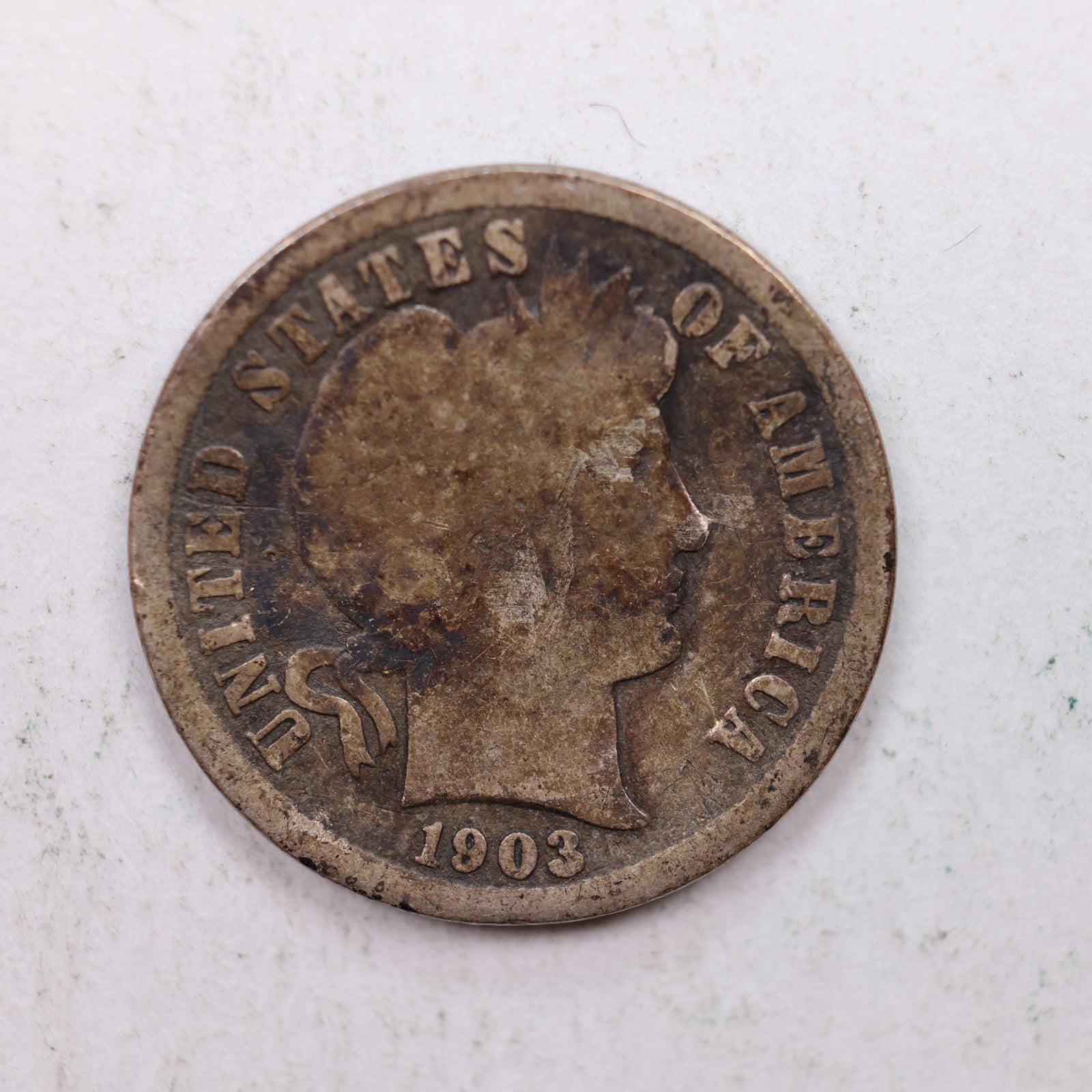 1903-S Barber Silver Dime., About Good Circulated Coin, Store Sale #DE0849.
