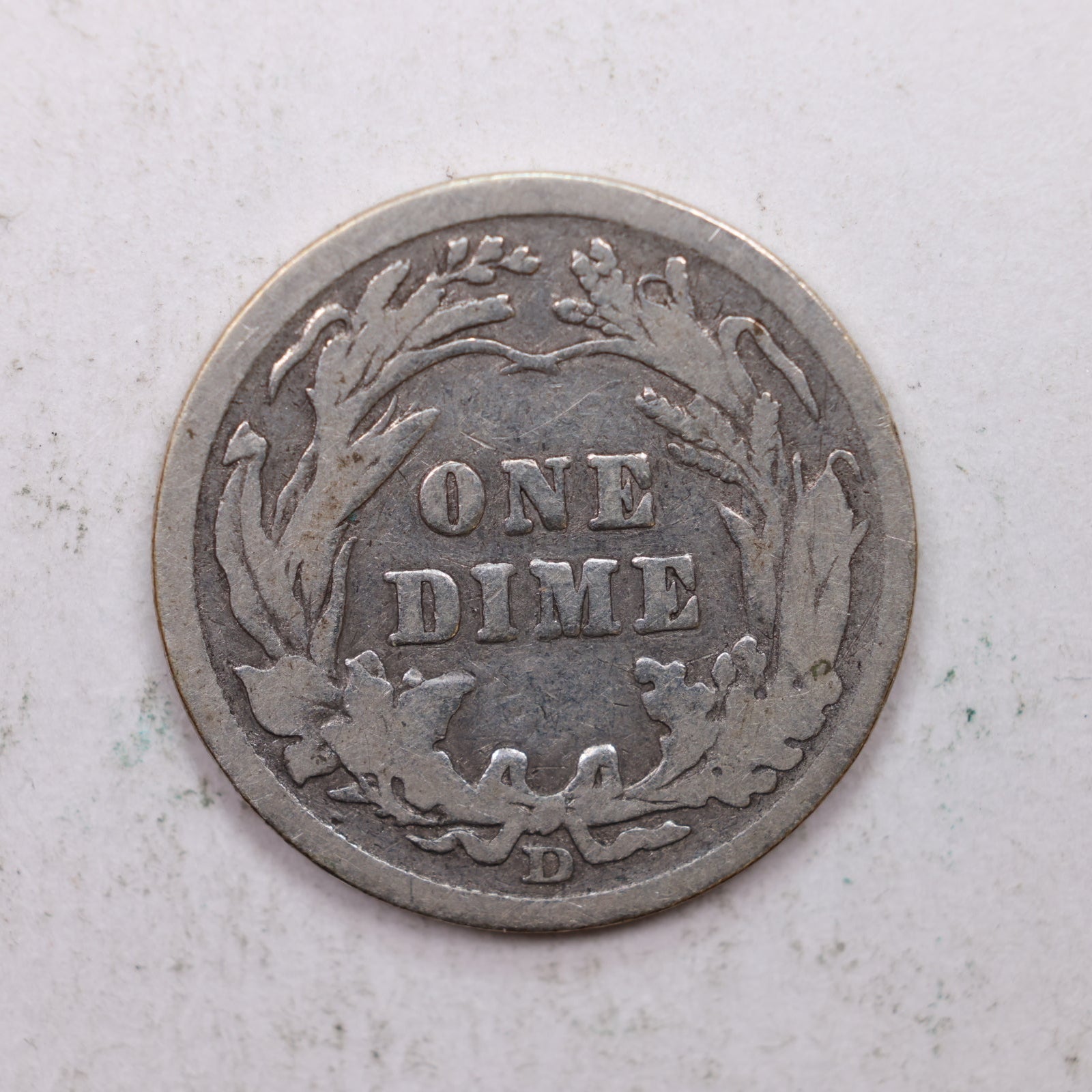 1908-D Barber Silver Dime., Good Circulated Coin, Store Sale #DE0854.