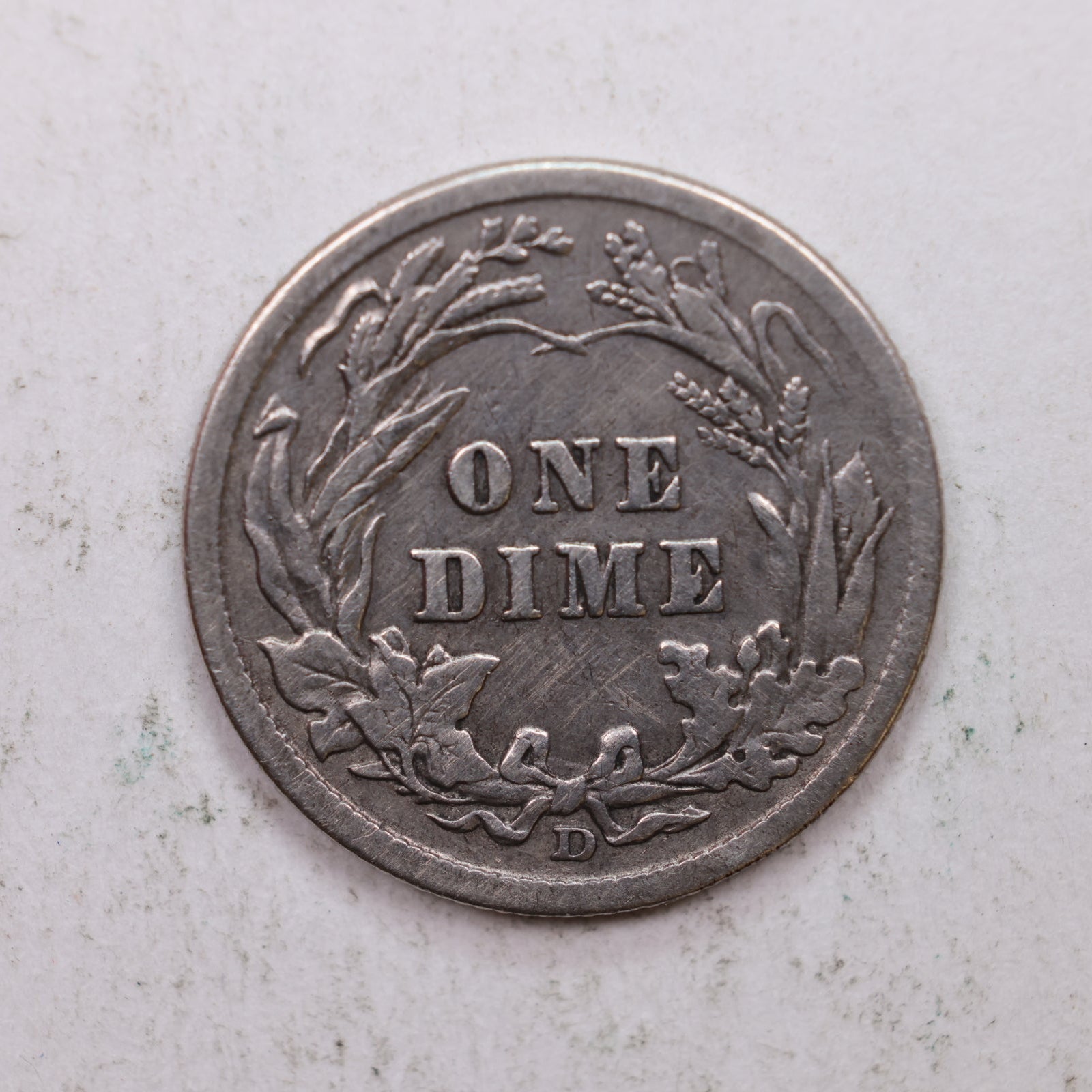 1912-D Barber Silver Dime., Fine Circulated Coin, Store Sale #DE0869.