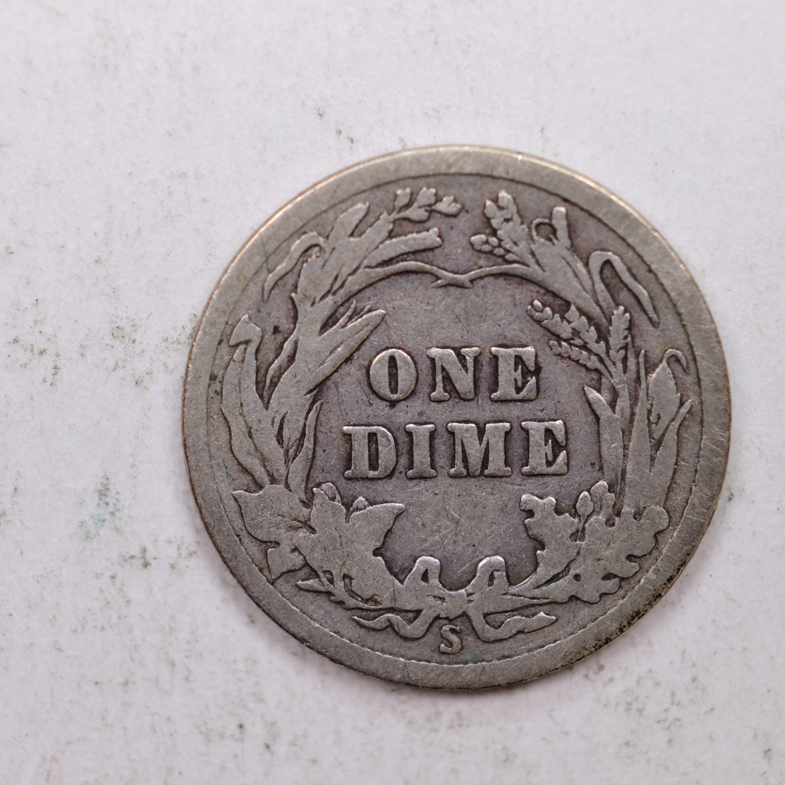 1913-S Barber Silver Dime., Good Circulated Coin, Store Sale #DE0873.