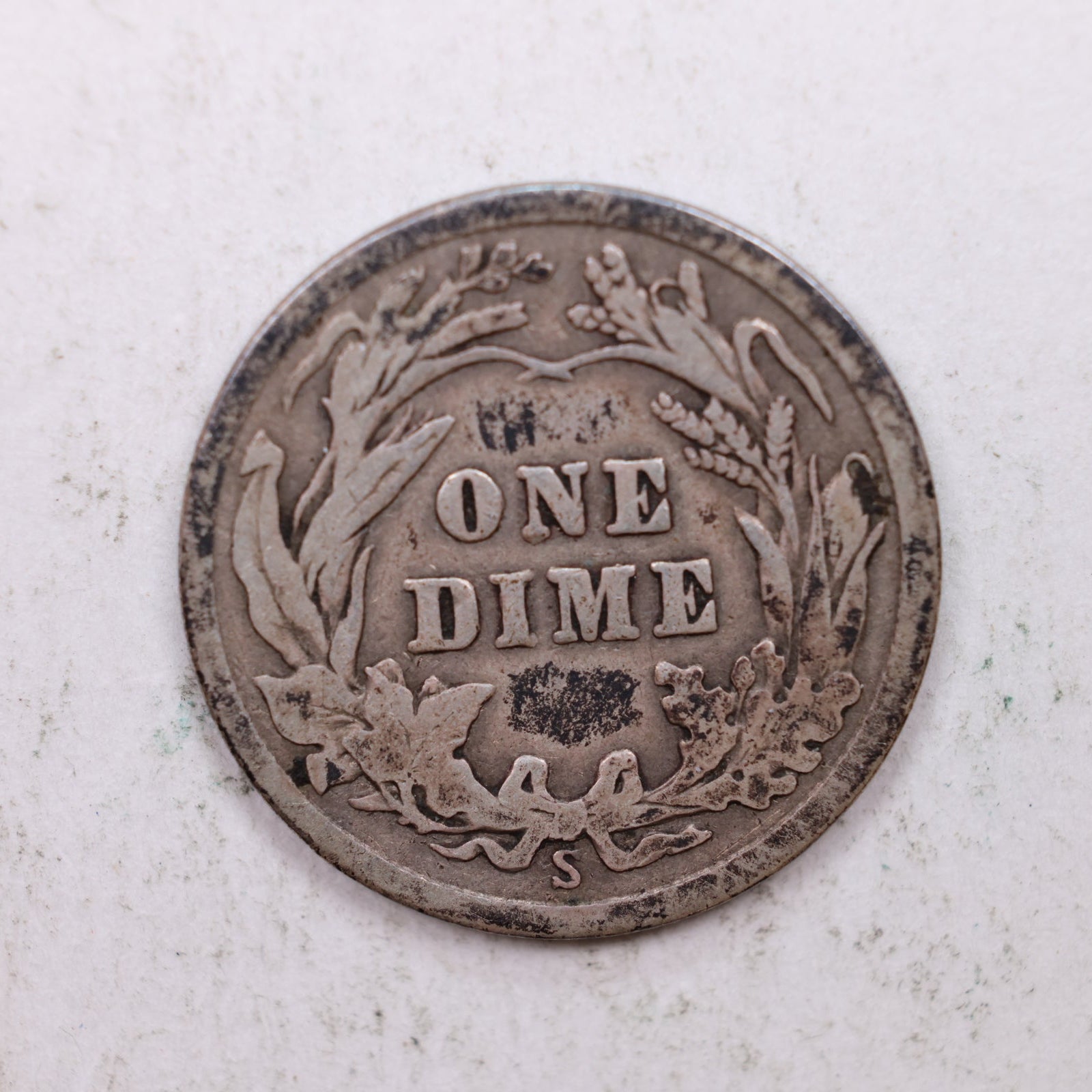 1913-S Barber Silver Dime., Good Plus Circulated Coin, Store Sale #DE0874.