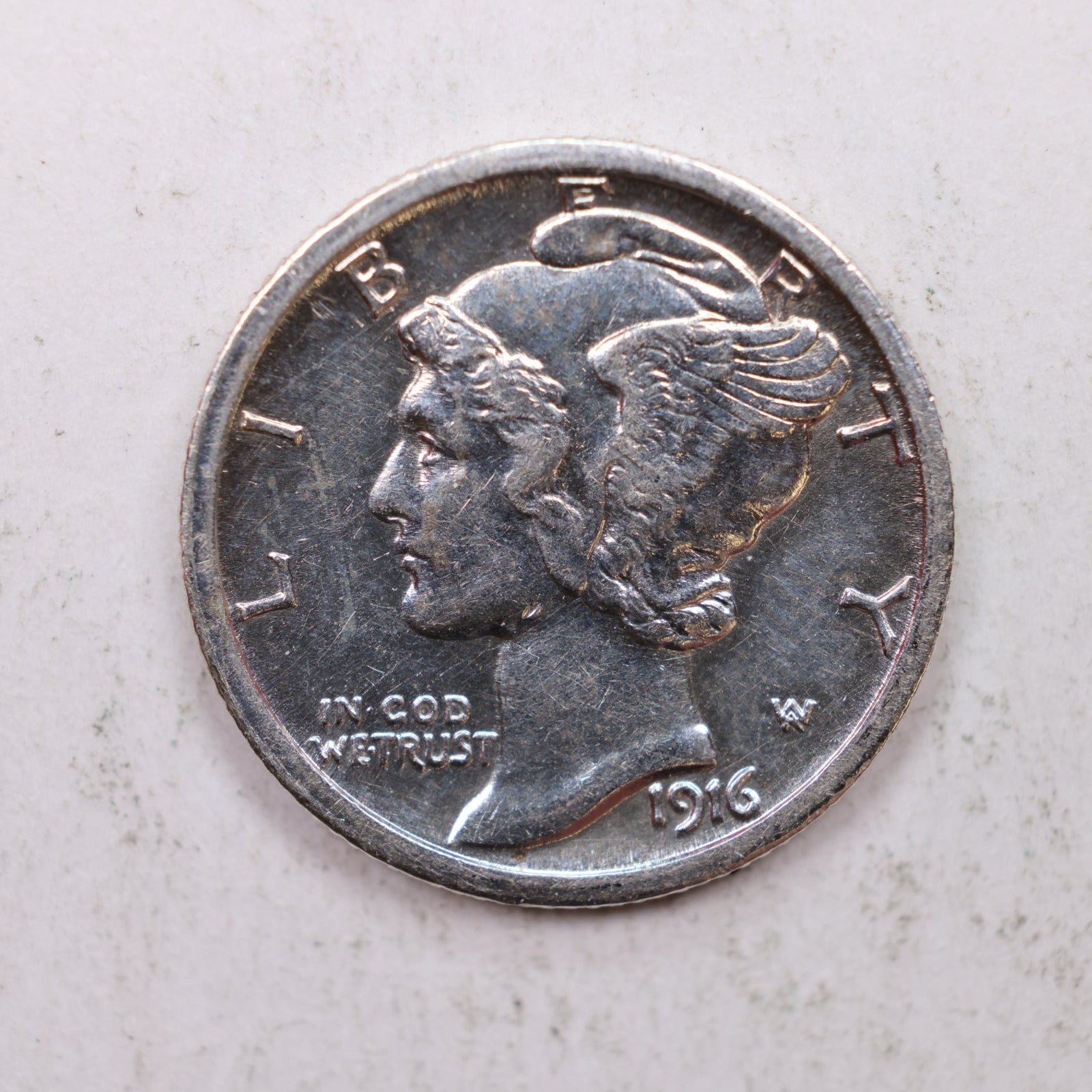1916-S Mercury Silver Dime, Mint State Uncirculated Coin. Store Sale #DE0882.