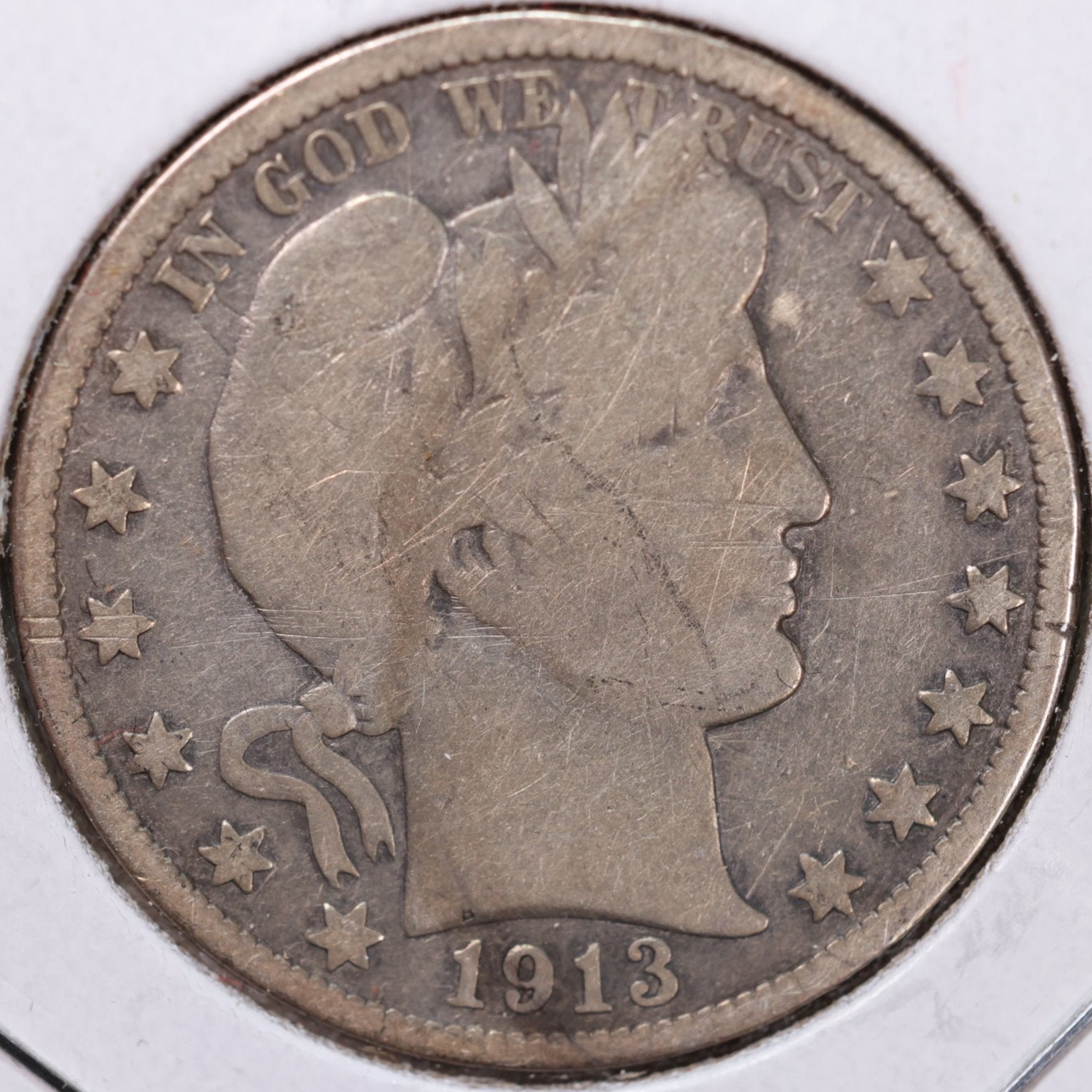 1913 Barber Half Dollar, Very Good Circulated Coin, Store #HR1004