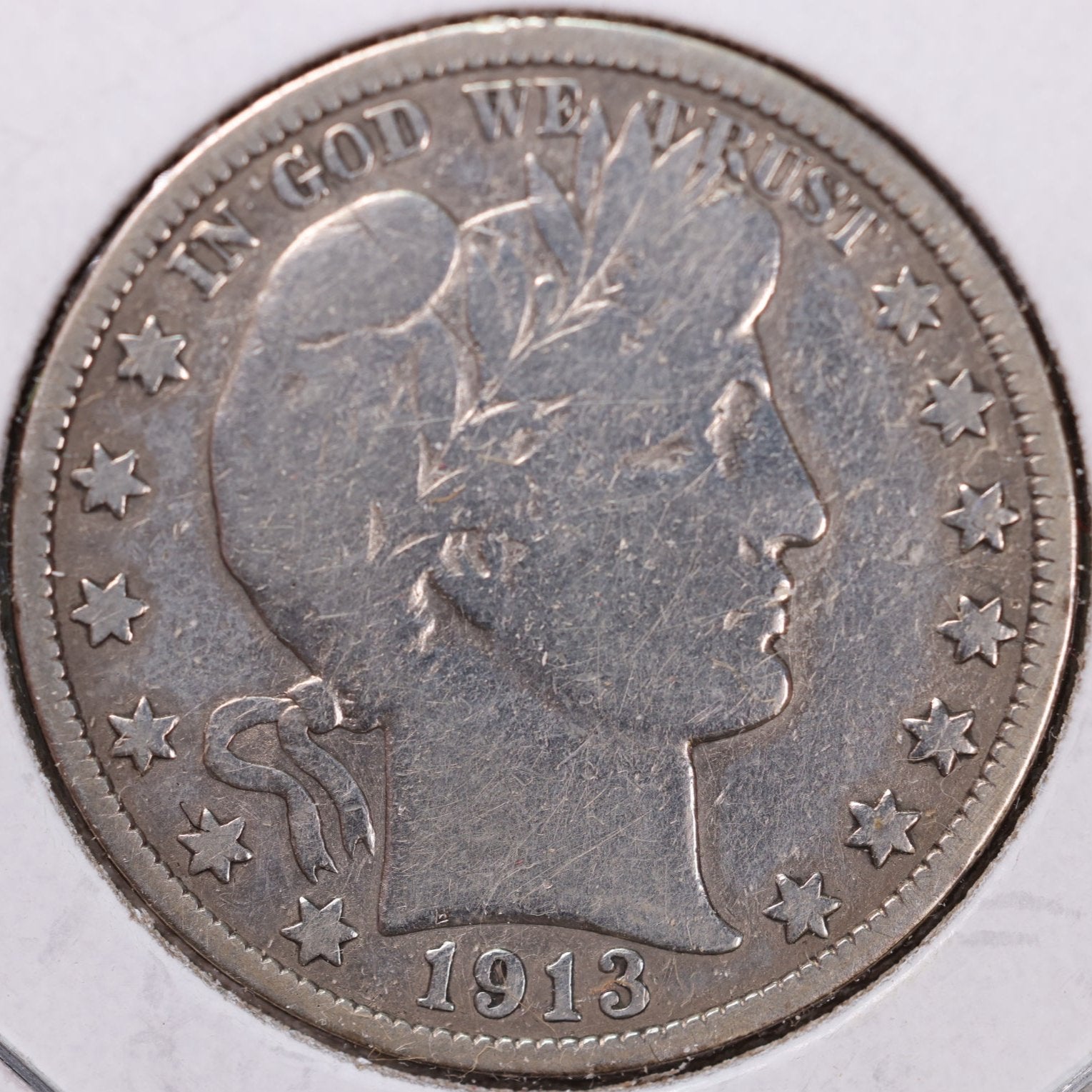 1913 Barber Half Dollar, Very Good Circulated Coin, Details, Store #HR1002