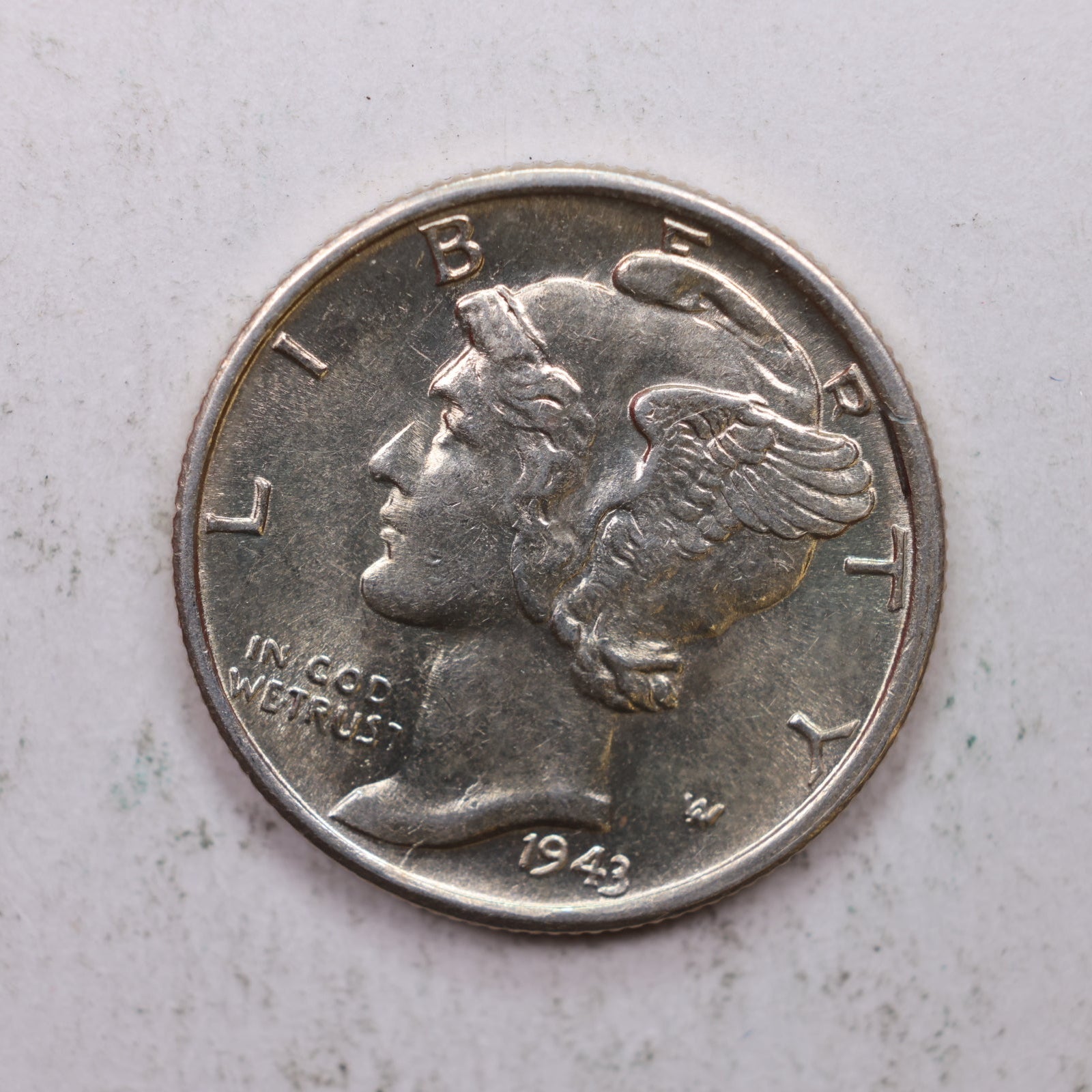 1943-S Mercury Silver Dime, Mint State Uncirculated Coin. Store Sale #DE0917.
