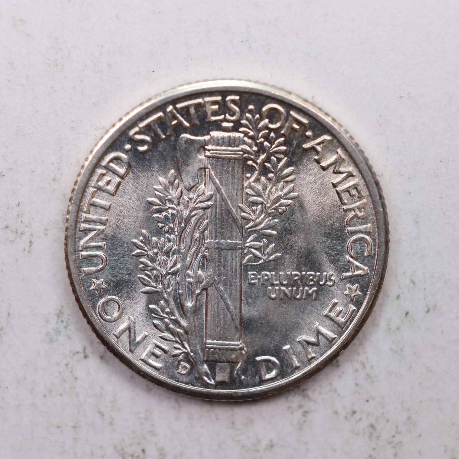 1945-D Mercury Silver Dime, Mint State Uncirculated Coin. Store Sale #DE0921.