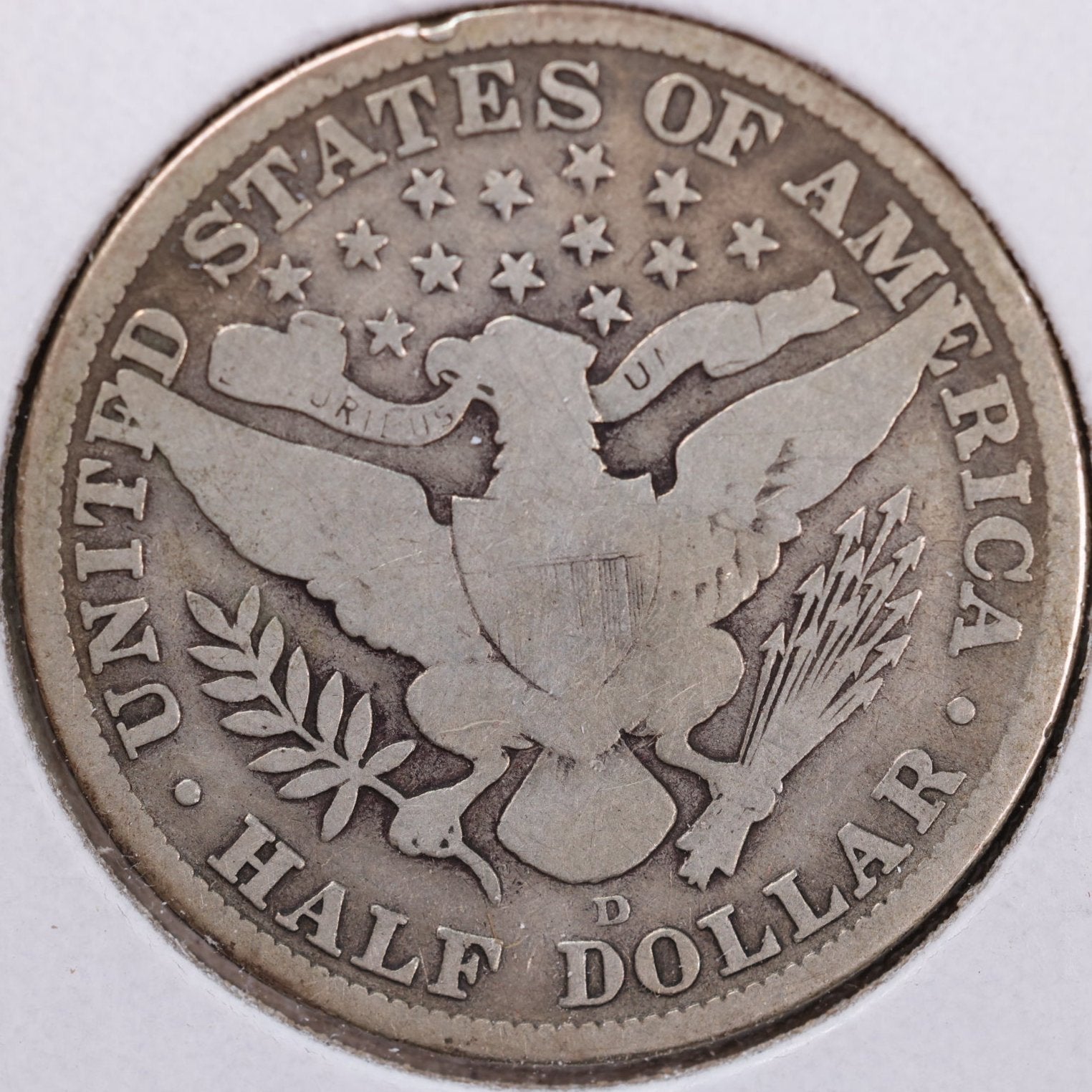1915-D Barber Half Dollar, Very Good Circulated Coin, Store #HR1034