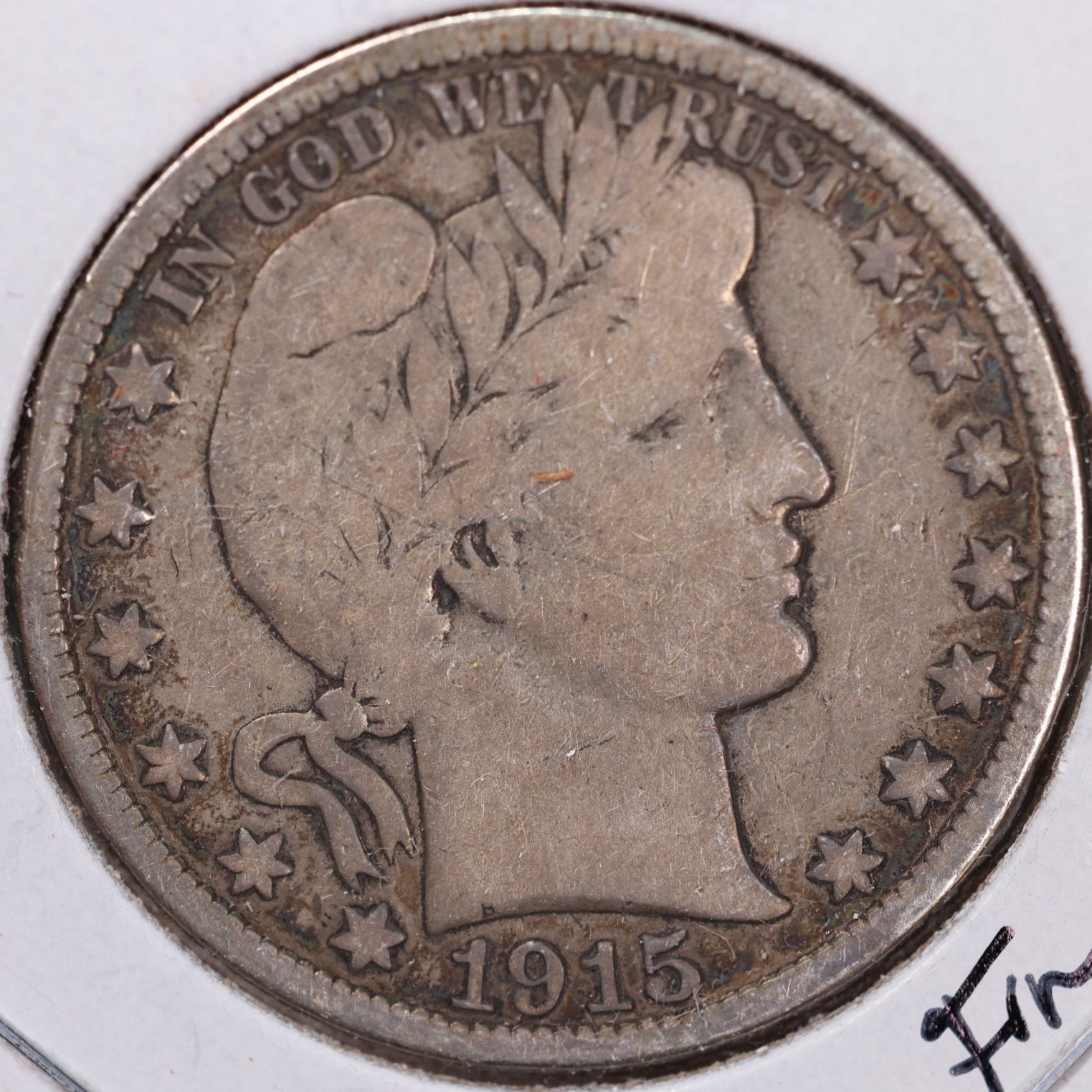 1915-S Barber Half Dollar, Fine Circulated Coin, Store #HR1037