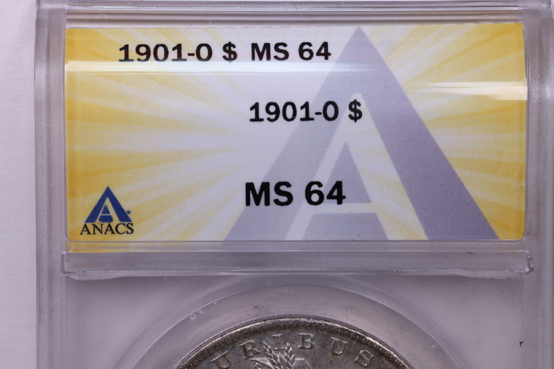 1901-O Morgan Silver Dollar., ANACS MS64., Affordable Collectible Coin Store Sale
