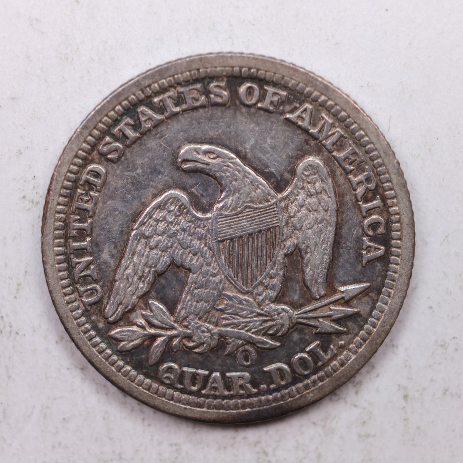 1850-O Seated Liberty Quarter, About Uncirculated Collectible Coin, Store #QR1260.