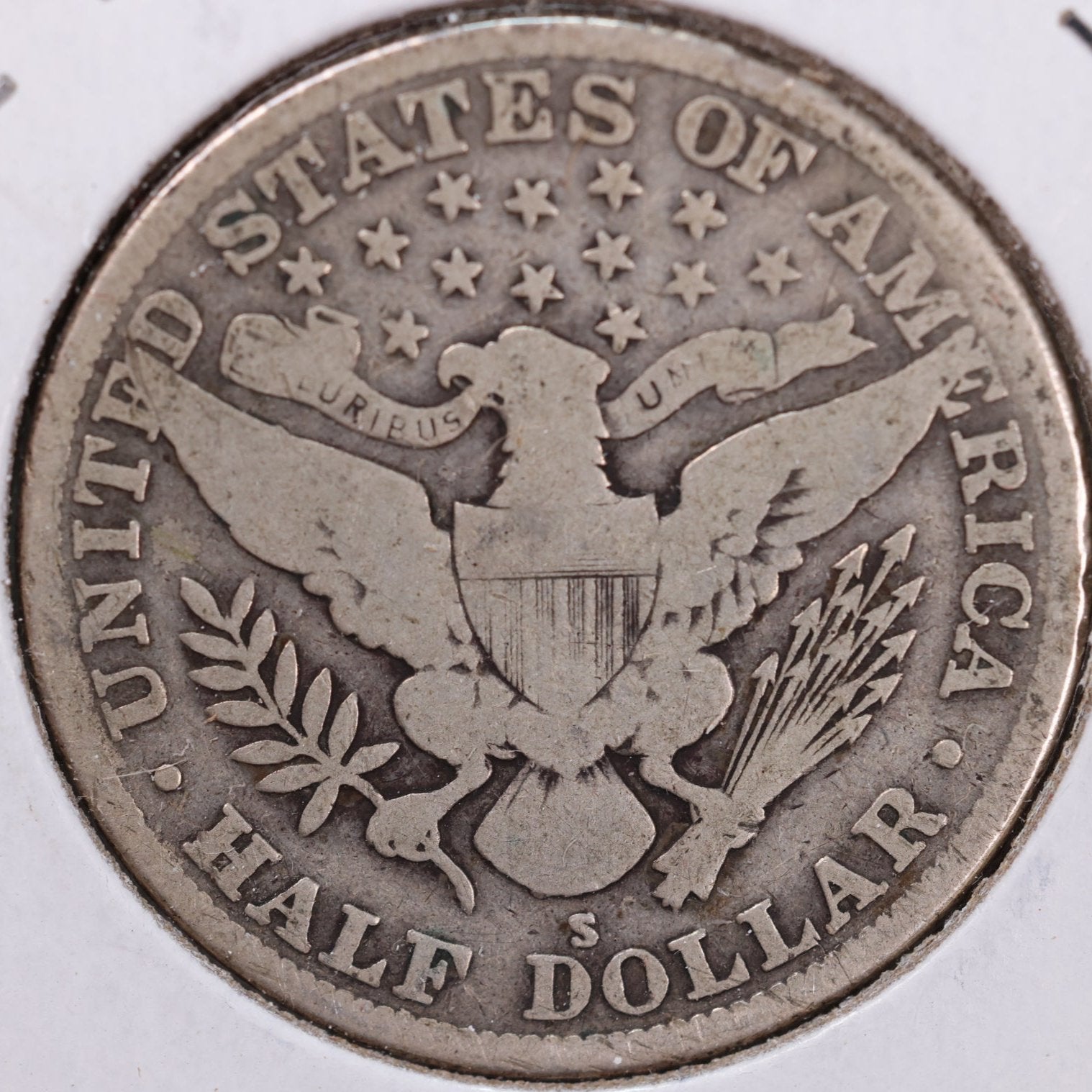 1915-S Barber Half Dollar, Very Good Circulated Coin, Store #HR1039